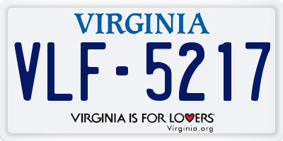 VA license plate VLF5217