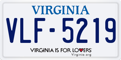 VA license plate VLF5219
