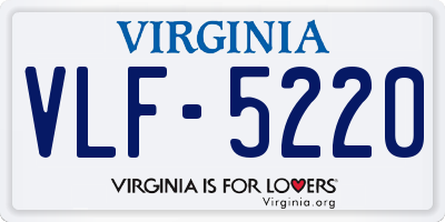 VA license plate VLF5220