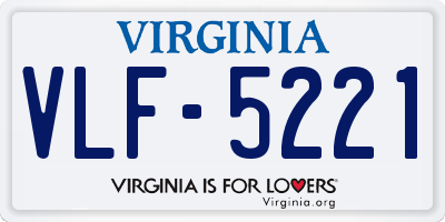 VA license plate VLF5221