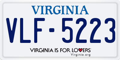 VA license plate VLF5223