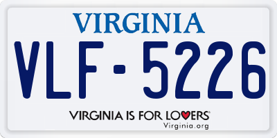 VA license plate VLF5226