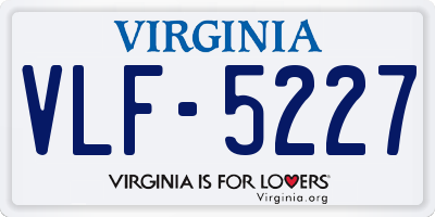 VA license plate VLF5227