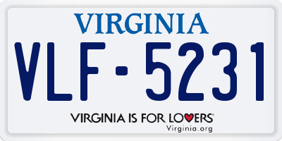 VA license plate VLF5231