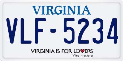 VA license plate VLF5234