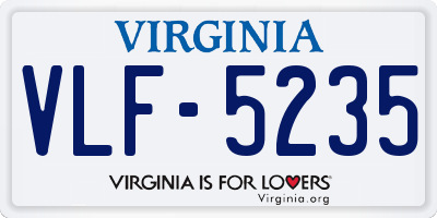 VA license plate VLF5235