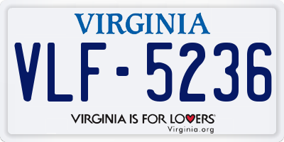 VA license plate VLF5236
