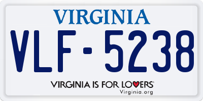 VA license plate VLF5238