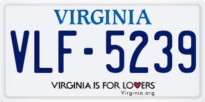 VA license plate VLF5239