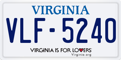 VA license plate VLF5240