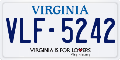 VA license plate VLF5242