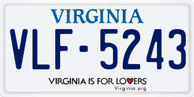 VA license plate VLF5243