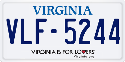 VA license plate VLF5244