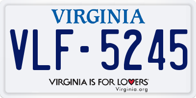 VA license plate VLF5245