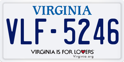 VA license plate VLF5246
