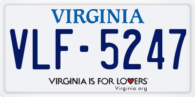VA license plate VLF5247