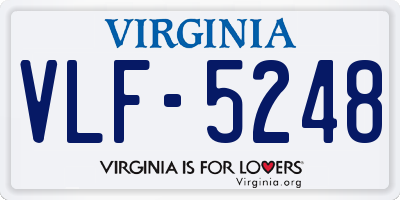 VA license plate VLF5248