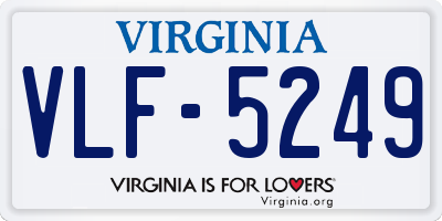 VA license plate VLF5249