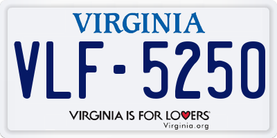 VA license plate VLF5250
