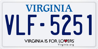 VA license plate VLF5251