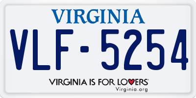VA license plate VLF5254