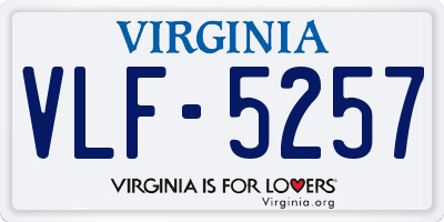 VA license plate VLF5257