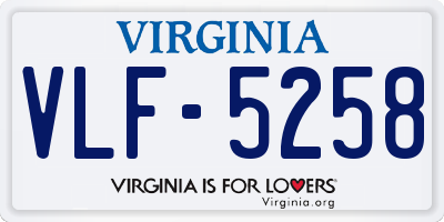 VA license plate VLF5258