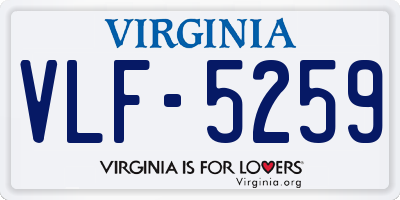 VA license plate VLF5259