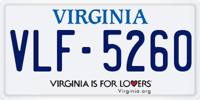VA license plate VLF5260