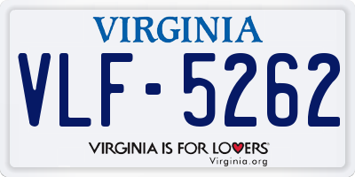 VA license plate VLF5262