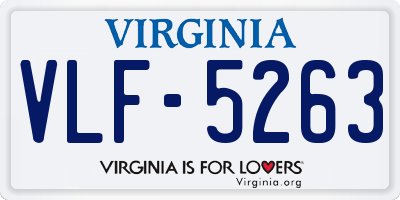 VA license plate VLF5263