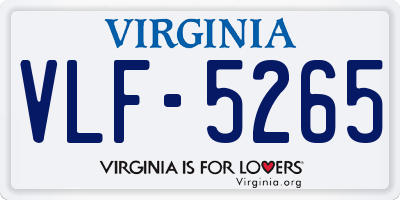 VA license plate VLF5265