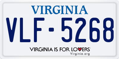 VA license plate VLF5268
