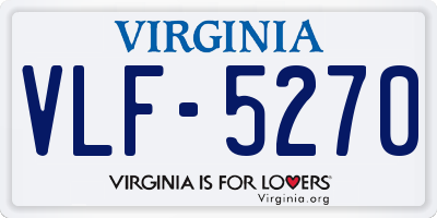 VA license plate VLF5270