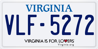 VA license plate VLF5272
