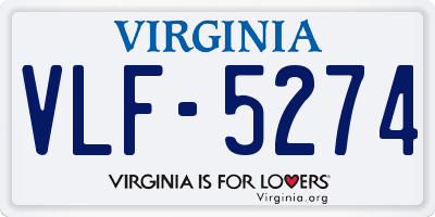 VA license plate VLF5274