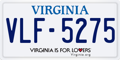 VA license plate VLF5275