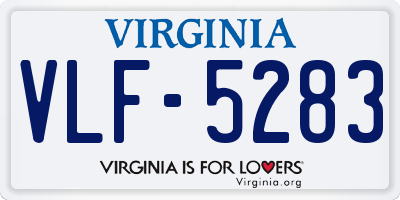 VA license plate VLF5283
