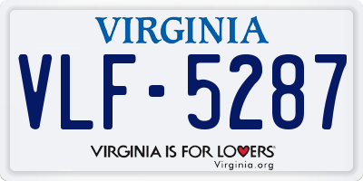 VA license plate VLF5287