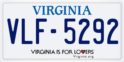 VA license plate VLF5292