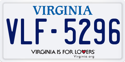 VA license plate VLF5296