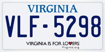VA license plate VLF5298