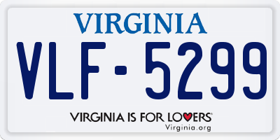 VA license plate VLF5299