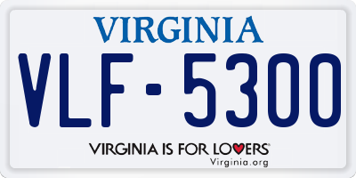 VA license plate VLF5300