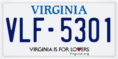 VA license plate VLF5301