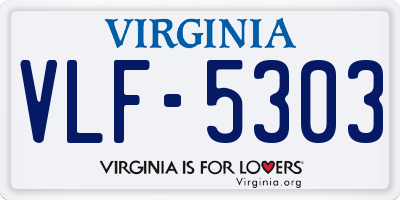 VA license plate VLF5303
