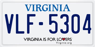 VA license plate VLF5304