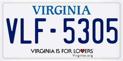 VA license plate VLF5305