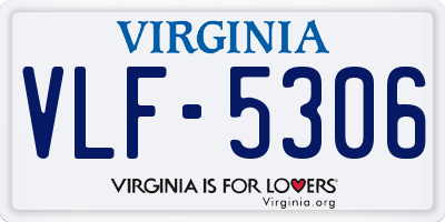 VA license plate VLF5306