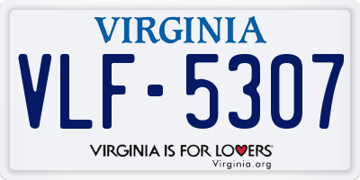 VA license plate VLF5307
